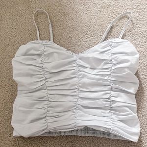 Abercrombie & Fitch baby blue ruffled tank top